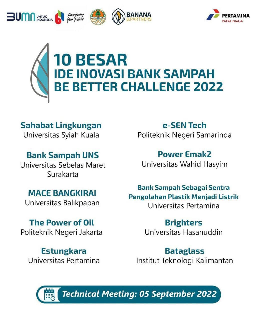 Teknik Lingkungan Masuk 10 besar Inovasi Bank Sampah